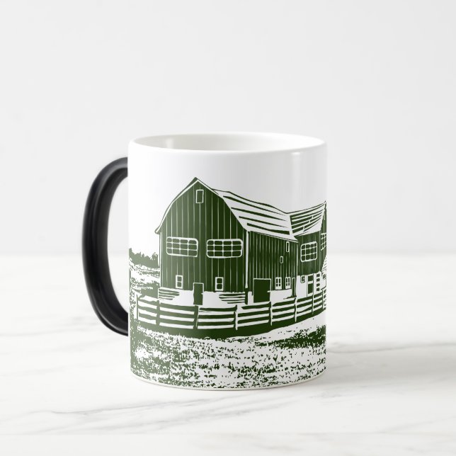 Taza Mágica Paisaje campestre estilo madera casa de campo (Anverso izquierdo)