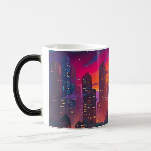 Taza Mágica Paisaje Psicodélico Oscuro (Izquierda)