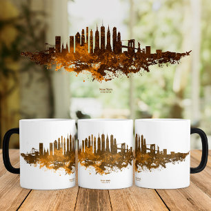 Taza Mágica Paisaje urbano de la ciudad de Nueva York en acuar