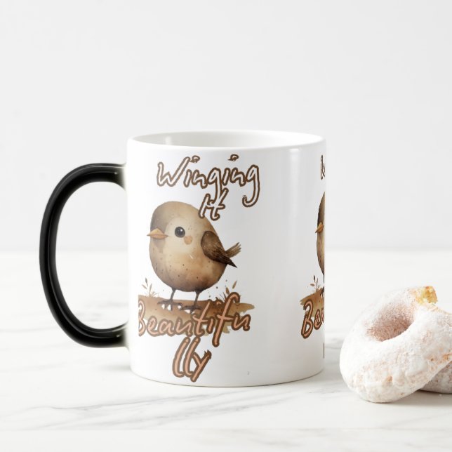 Taza Mágica Pájaro pequeño y cálido (Con donut)