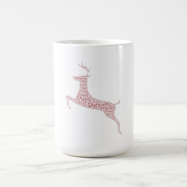Taza Mágica Palabra de reno Arte Rudolph Blixem Cometa Cupido (Centro)