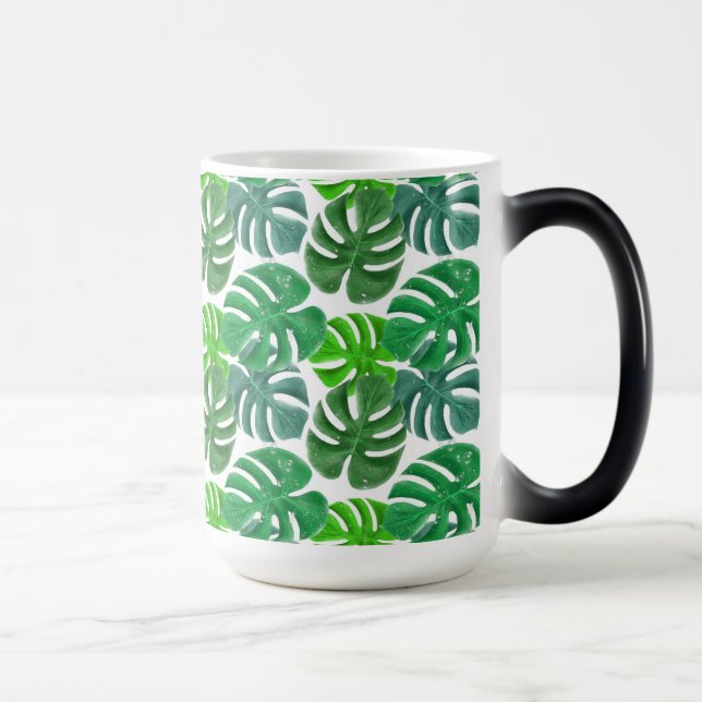 Taza Mágica Palm tropical verde deja un patrón exótico (Derecha)