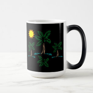 Taza Mágica Palmeras Con Café Solar Mug