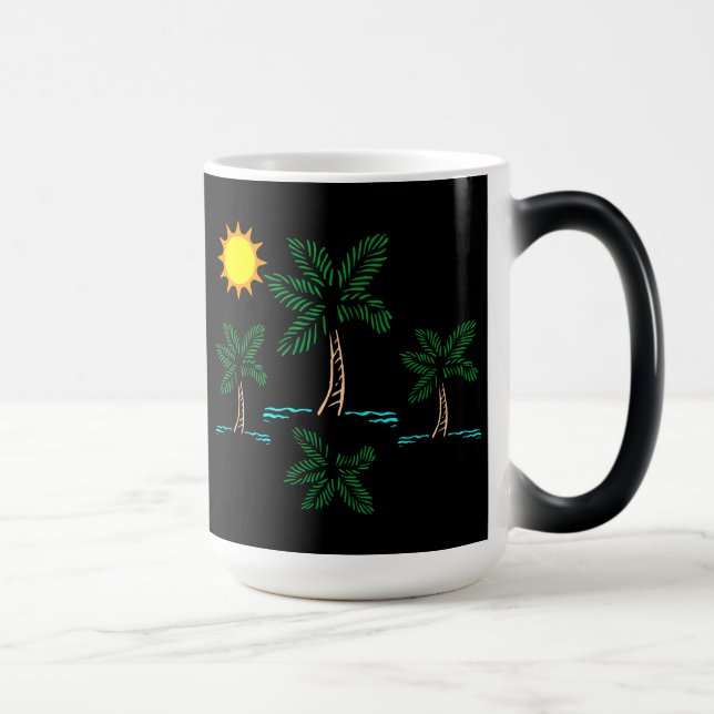 Taza Mágica Palmeras Con Café Solar Mug (Derecha)