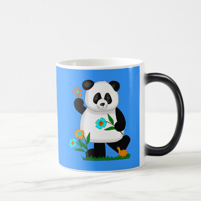 Taza Mágica Panda Infantil Con Flores 2 (Derecha)
