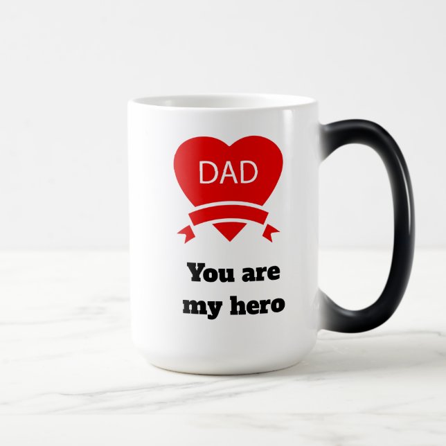 Taza Mágica Papá, eres mi héroe. (Derecha)