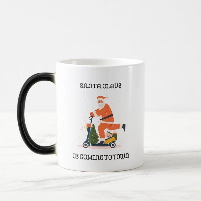 Taza Mágica Papá Noel en un Scooter Mug (Izquierda)