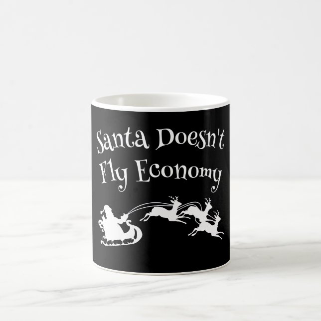 Taza Mágica Papá Noel no viaja en economía, regalo de Navidade (Centro)