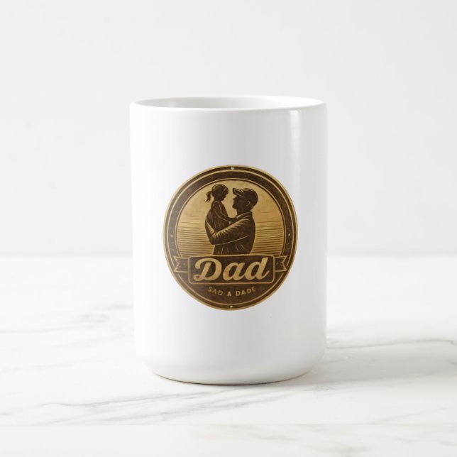 Taza Mágica Papá y la hija abrazo vintage (Centro)