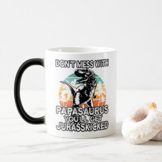 Taza Mágica Papasauro retro vintage T Rex Papa Saurus Mens