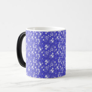 Taza Mágica Papel pintado barroco - patrón de flores azules