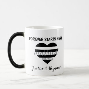 Taza Mágica Para siempre empieza aquí el tazón del año del cor