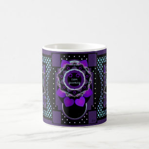 Taza Mágica Paraguas morado y corazones .7