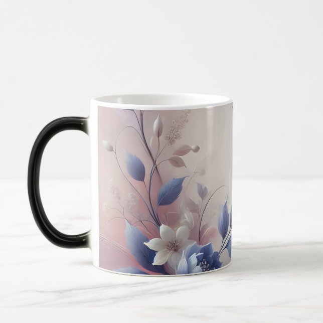 Taza Mágica Pastel Floral Abstrato reloj de pared (Izquierda)