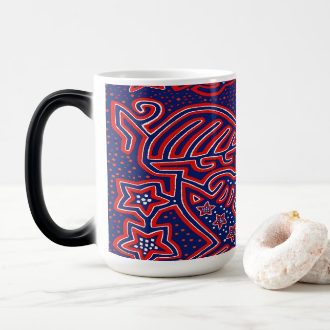 Taza Mágica Patriota demócrata Águila de EE.UU. (Con donut)
