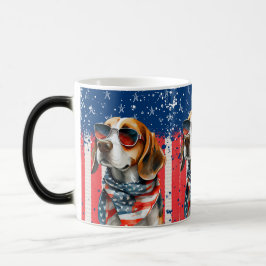Taza Mágica Patriotic Dog USA Cute Animal Design
