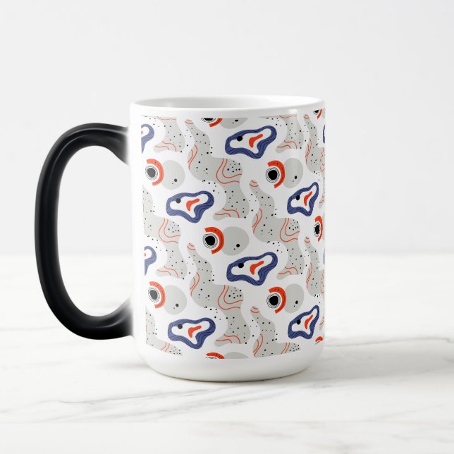 Taza Mágica Patrón abstracto de zancos y curvas elegantes (Izquierda)