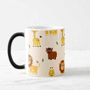 Taza Mágica Patrón Animal Ilustrativo Divertido