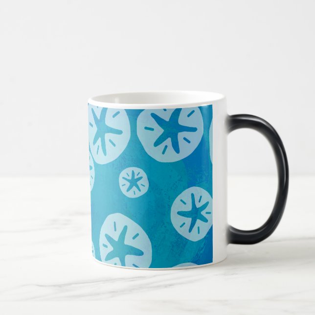 Taza Mágica Patrón blanco y azul del dólar de arena (Derecha)