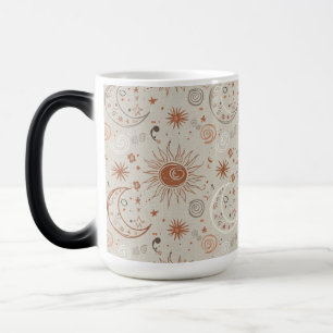 Taza Mágica Patrón Boho de Sol y Luna