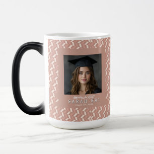 Taza Mágica Patrón Chevron Único de Graduación Universitaria