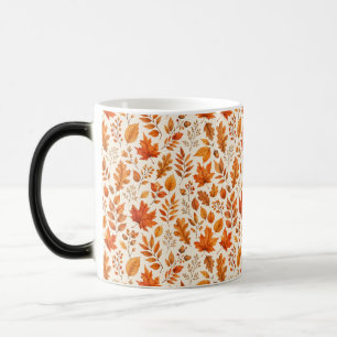 Taza Mágica Patrón continuo de hojas cálidas de otoño