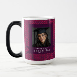 Taza Mágica Patrón cuadrado clásico de graduación recuerdo