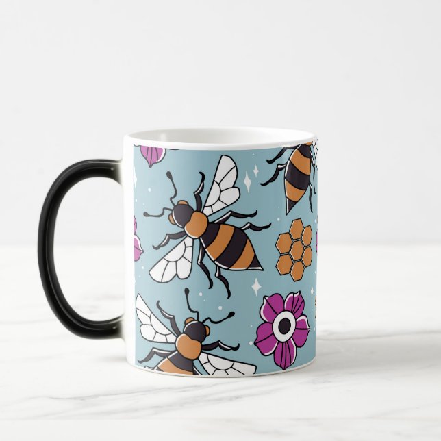 Taza Mágica Patrón de abejas dulces (Izquierda)