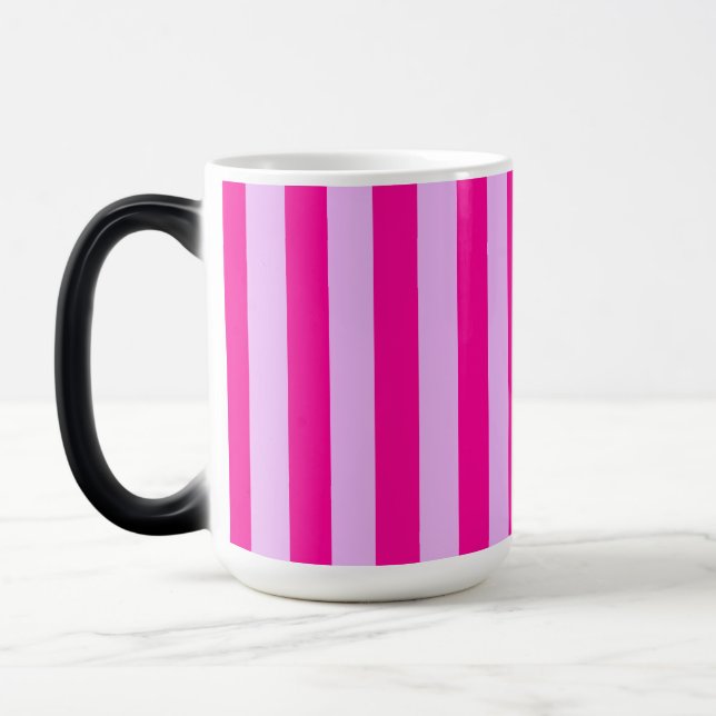 Taza Mágica Patrón de banda rosa y magenta (Izquierda)