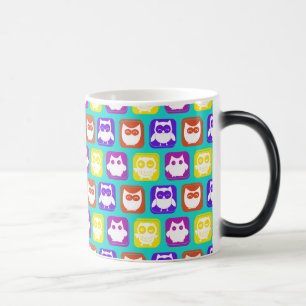 Taza Mágica Patrón de búho colorido