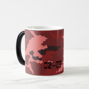 Taza Mágica Patrón de camuflaje rojo camuflaje rosa granate