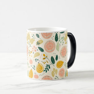 Taza Mágica Patrón de cítricos Naranja vibrante