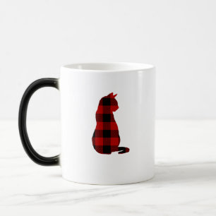 Taza Mágica Patrón de comprobación de búfalo de gato Mug