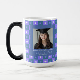 Taza Mágica Patrón de cuadrado colorido graduación nieta