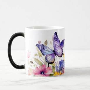 Taza Mágica Patrón de flor de mariposa