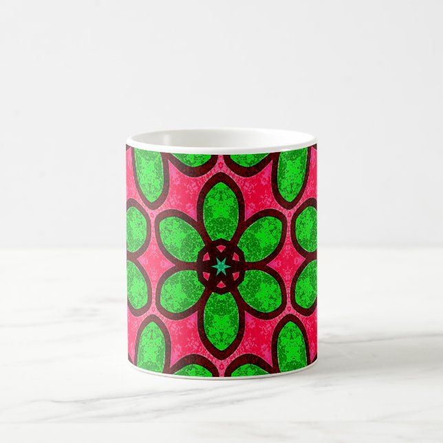Taza Mágica Patrón de flores abstractas (Centro)