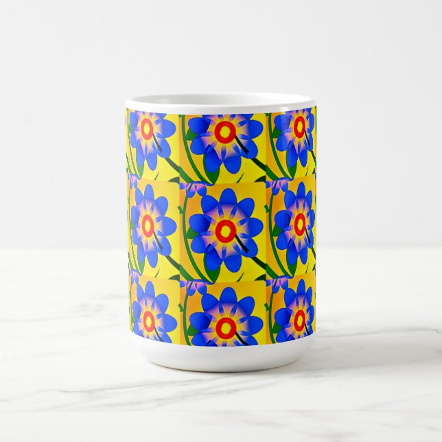 Taza Mágica Patrón de flores abstractas (Centro)