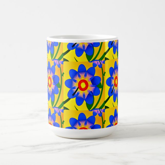 Taza Mágica Patrón de flores abstractas (Centro)