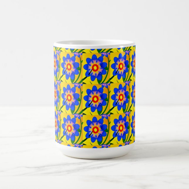 Taza Mágica Patrón de flores abstractas (Centro)