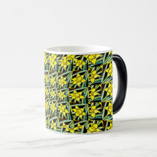 Taza Mágica Patrón de flores amarillas y valiosas