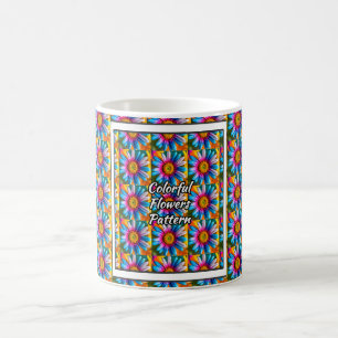 Taza Mágica Patrón de flores coloridas