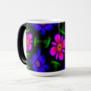 Taza Mágica Patrón de flores rosas adorables