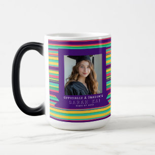 Taza Mágica Patrón de franja colorida Nieta Graduación