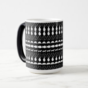 Taza Mágica Patrón de franjas modernas de animales blancos neg