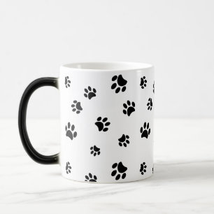Taza Mágica Patrón de huellas de pata negras