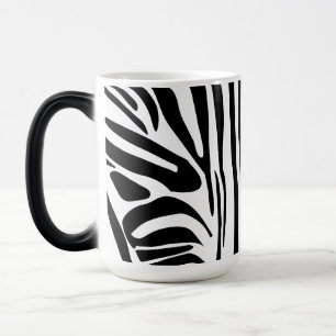 Taza Mágica Patrón de impresión de cebra en blanco y negro atr
