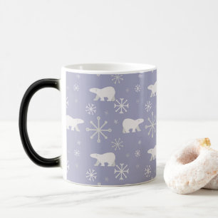 Taza Mágica Patrón de navidades con osos polares y copos de ni