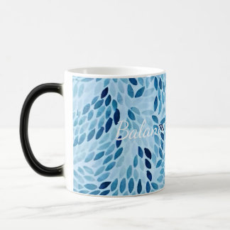 Taza Mágica Patrón de Pétalos de Mosaico Azul