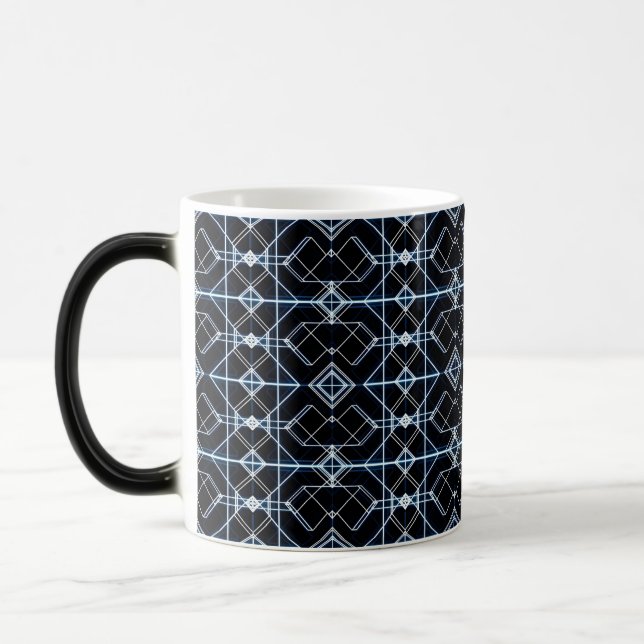 Taza Mágica Patrón de red neón futurista (Izquierda)