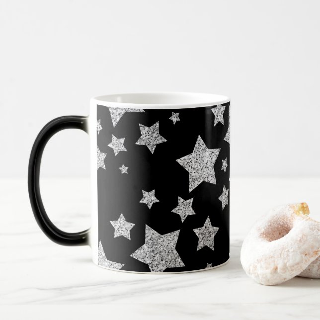Taza Mágica Patrón de vacaciones de los Navidades Sparkly Silv (Con donut)